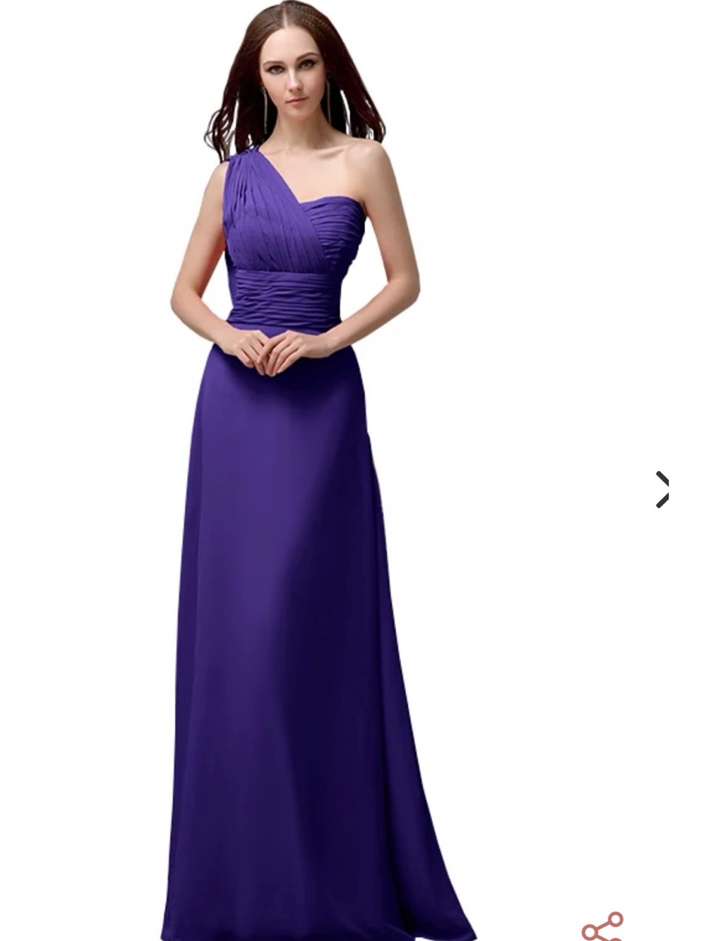 Elegant One-Shoulder Purple Evening Dress